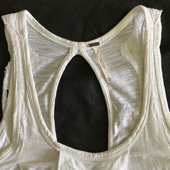 Free People Toosaloosa Tank in Ivory slub attina open back scallop edge picot - Picture 5 of 16